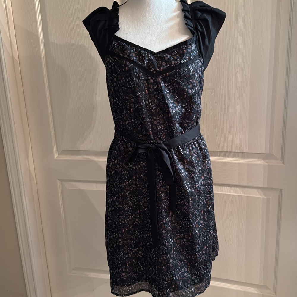 Black Floral Dress - Size Large
